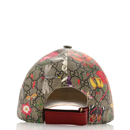 Gucci GG Supreme Flora Claudia Baseball Hat 56 S Red 6 of 10