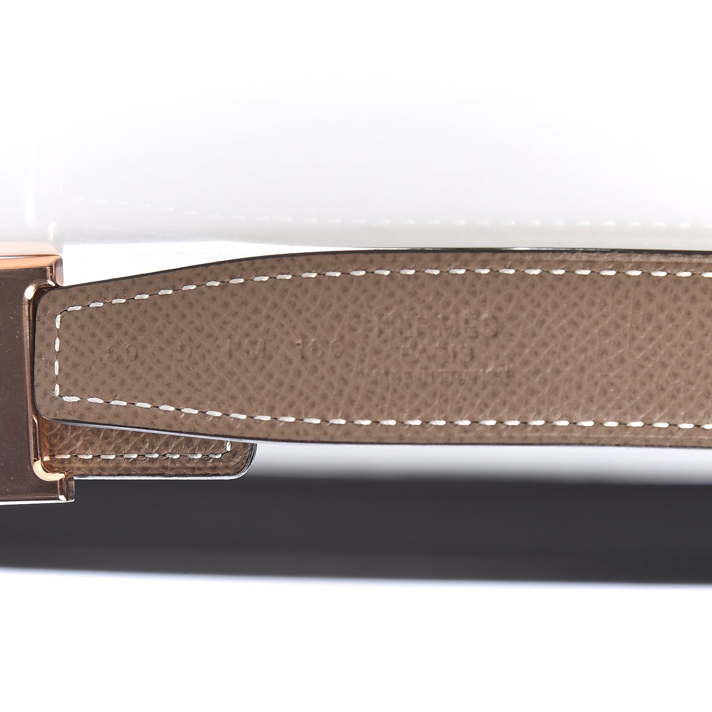 Swift Epsom 22mm H Belt 80 Black Etoupe