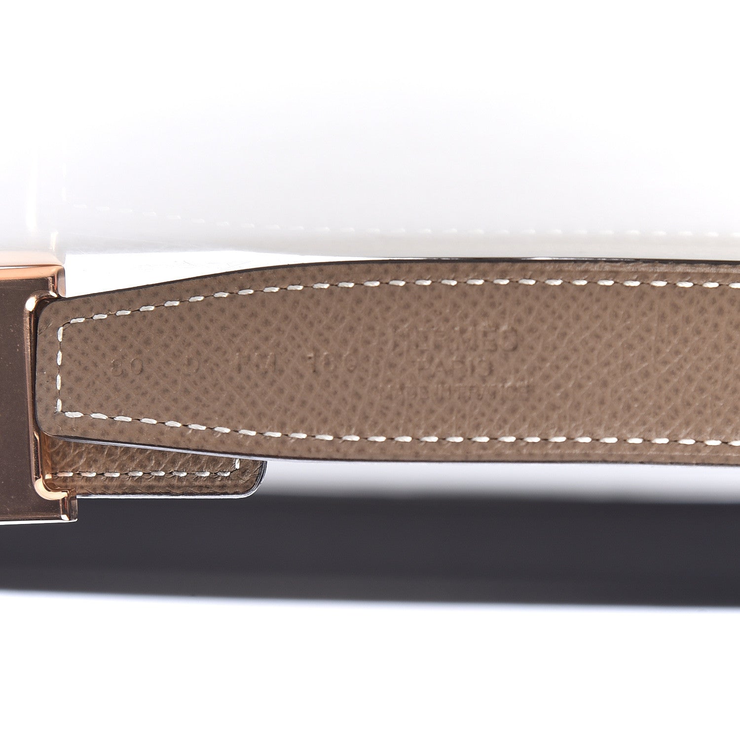 Hermes Swift Epsom 22mm H Belt 80 Black Etoupe 7 of 8
