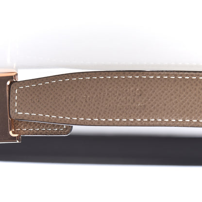 Hermes Swift Epsom 22mm H Belt 80 Black Etoupe 7 of 8