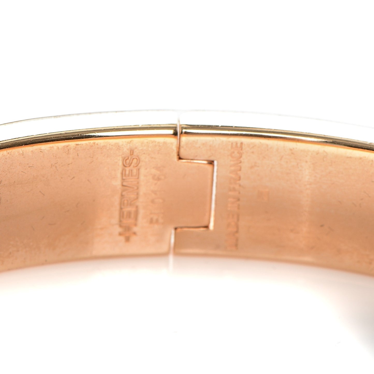 Enamel Narrow Clic Clac H Bracelet PM White