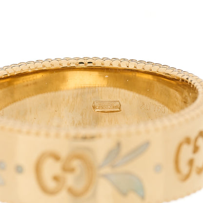 Gucci 18K Yellow Gold Enamel 6mm Icon Blooms Ring 49 4.75 5 of 5