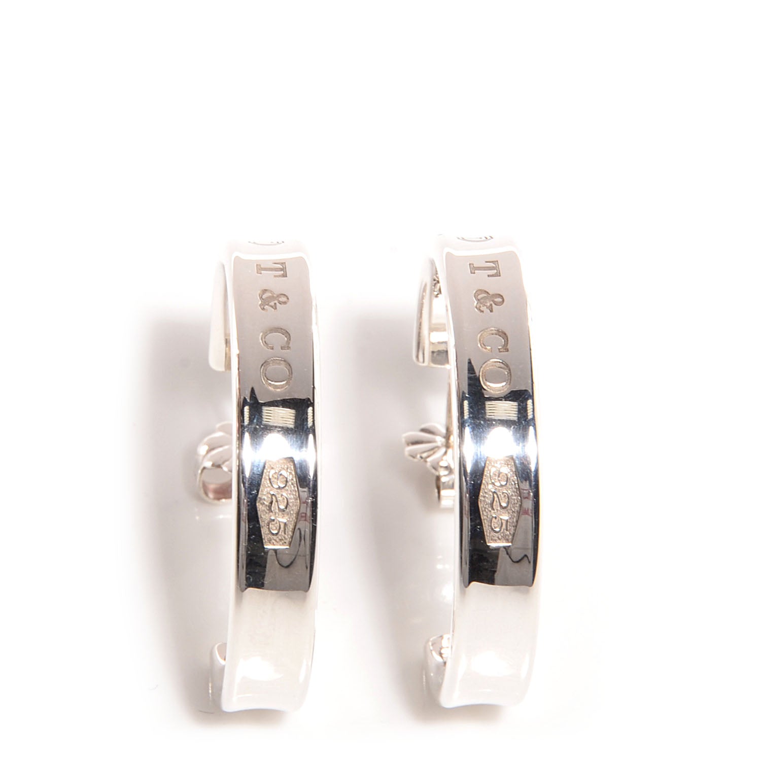 Tiffany Sterling Silver Medium 1837 Hoop Earrings 1 of 6