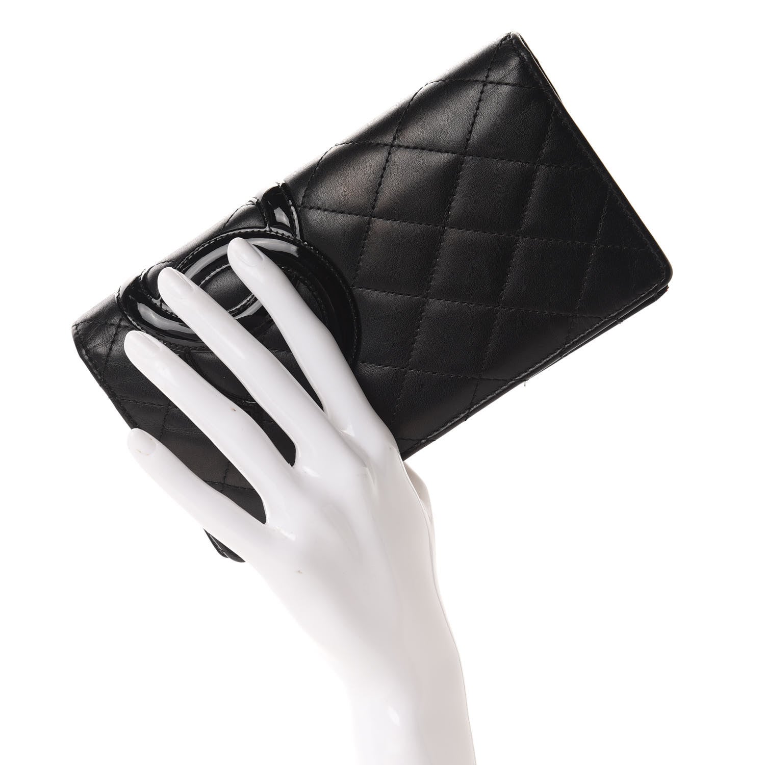 Chanel Calfskin Quilted Cambon Yen Wallet Black 2 of 11