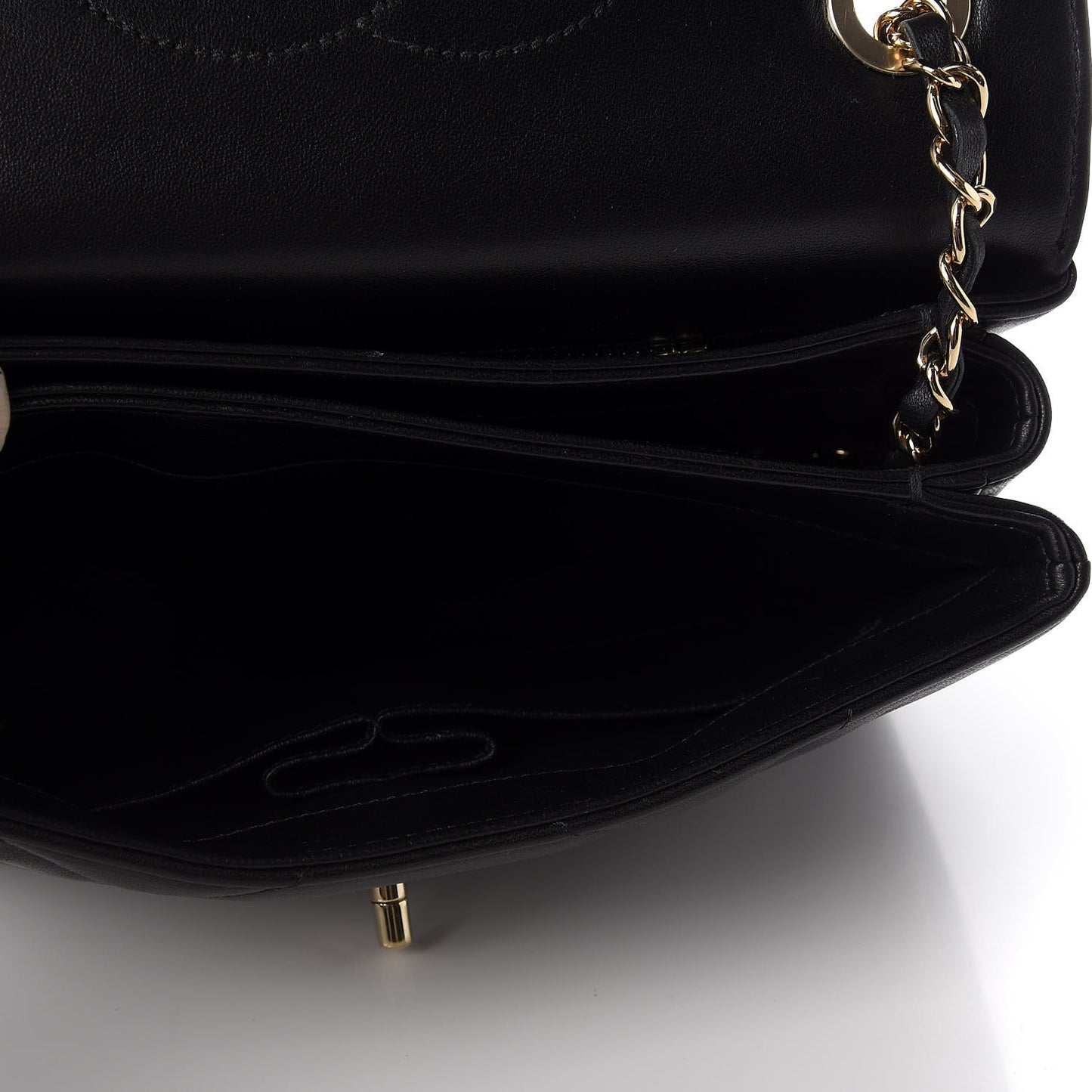 Lambskin Quilted Small Trendy CC Dual Handle Flap Bag Black