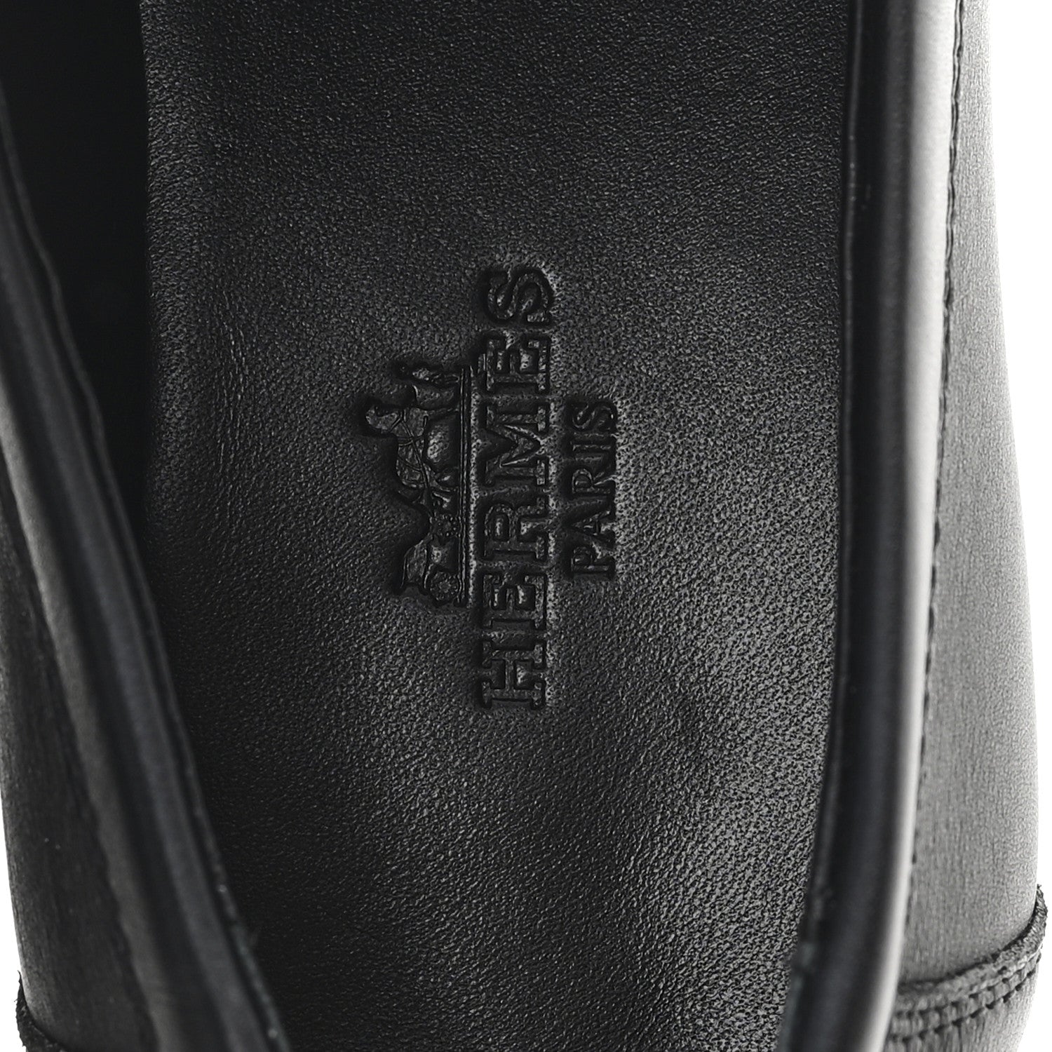 Hermes Calfskin Womens Destin Loafers 36 Black 8 of 10