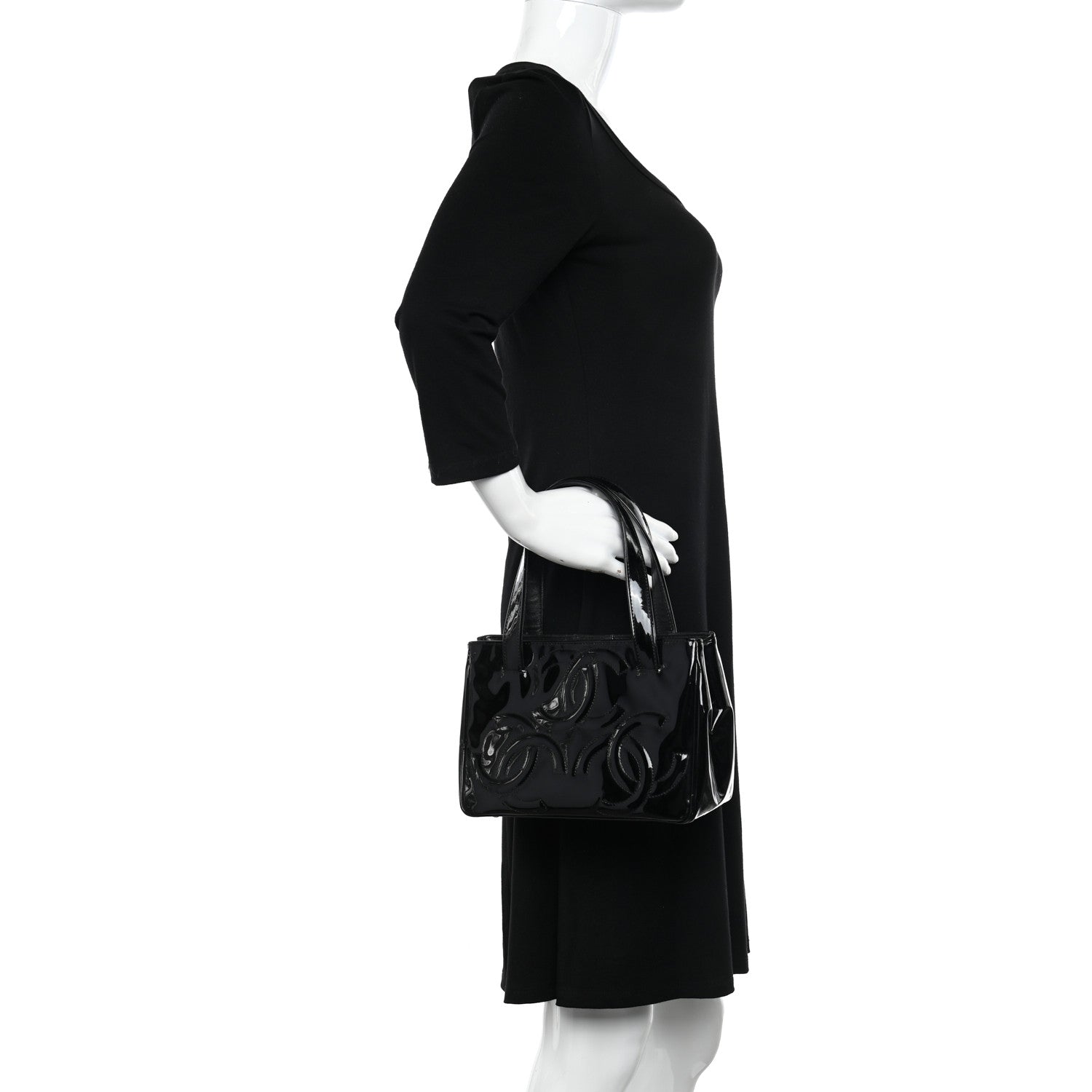 Chanel Patent CC Mini Tote Black 2 of 11
