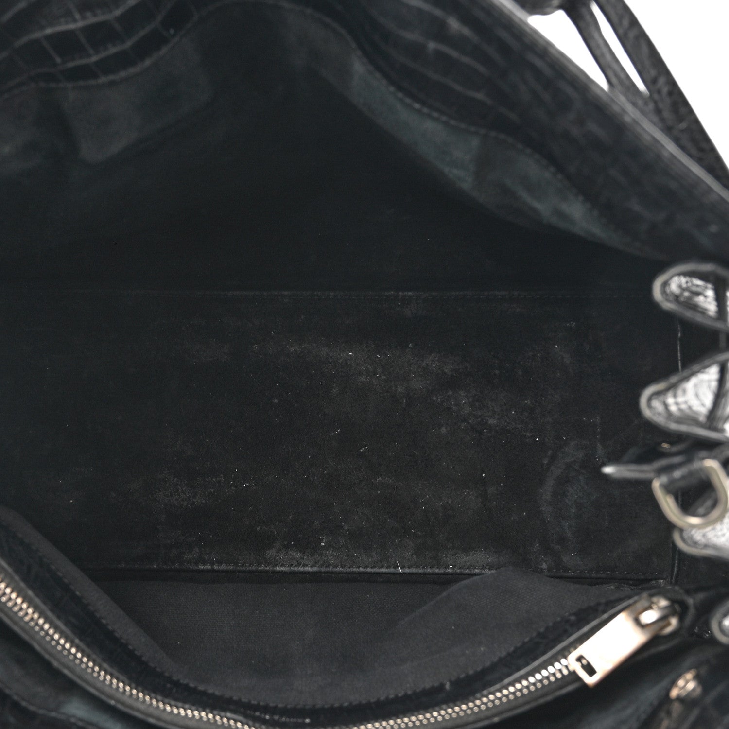 Saint Laurent Calfskin Crocodile Embossed Small Sac de Jour Black 5 of 20