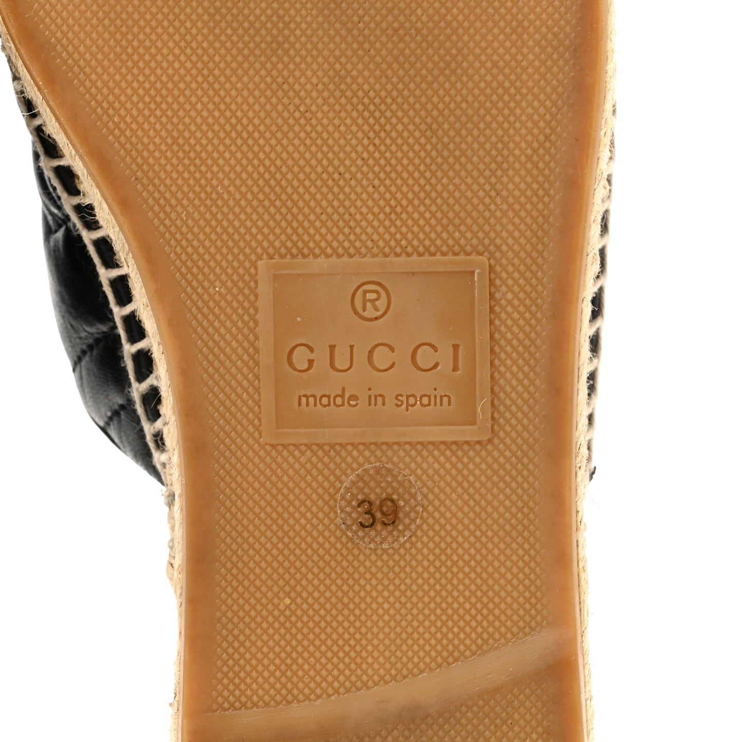 Nappa Matelasse GG Marmont Espadrille Slippers 39 Black