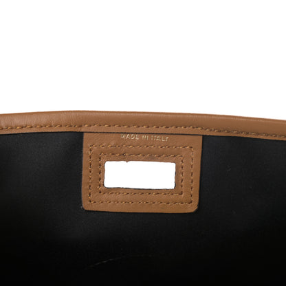 Fendi Glazed Fabric Vitello Century FF 1974 Stamp Patch Mini Peekaboo Defender Cover Mogano Panna Caramello 7 of 8