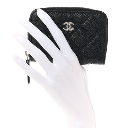 Chanel Caviar Quilted Zip Coin Purse Black 2 of 7