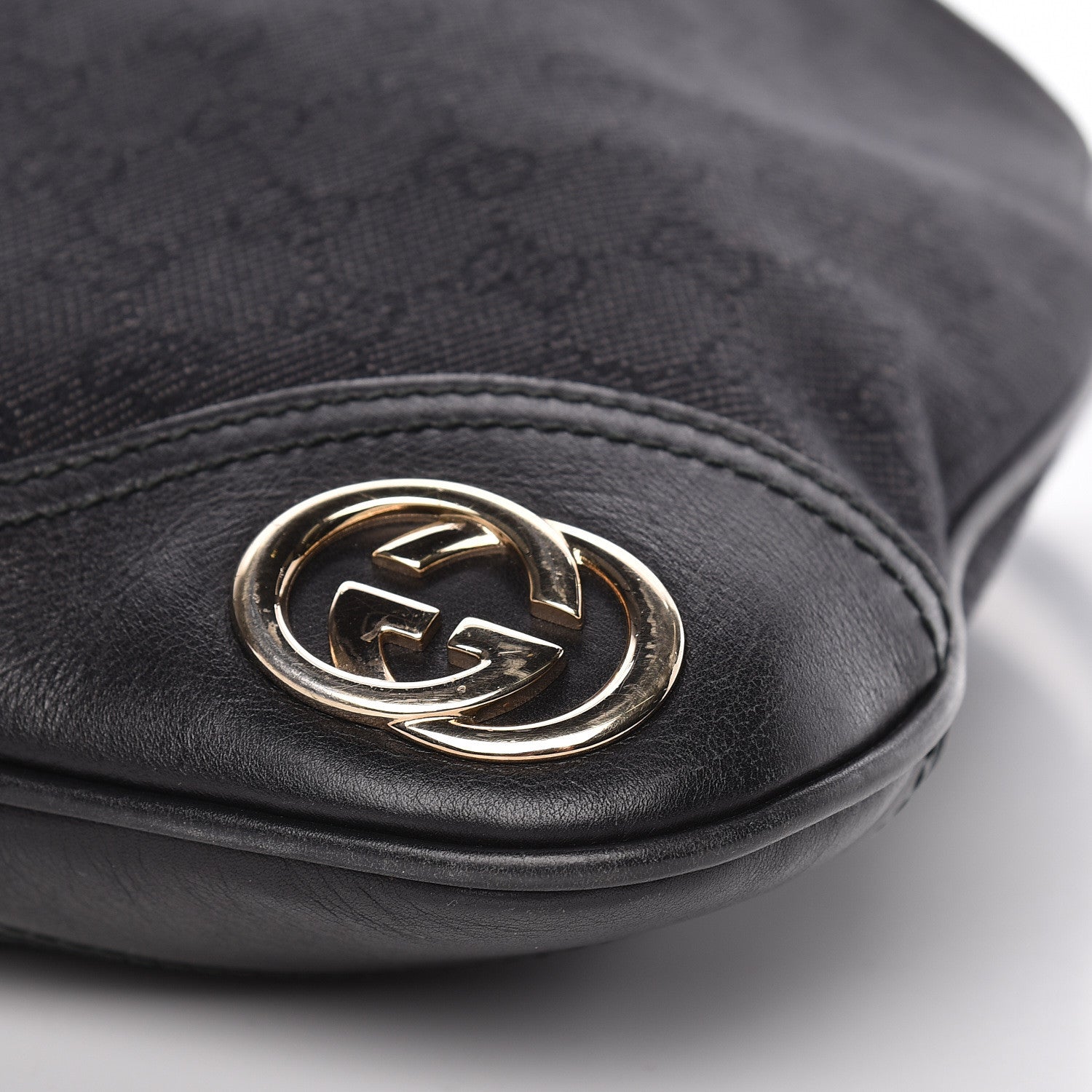 Gucci Denim Monogram Medium New Britt Hobo Black 10 of 10