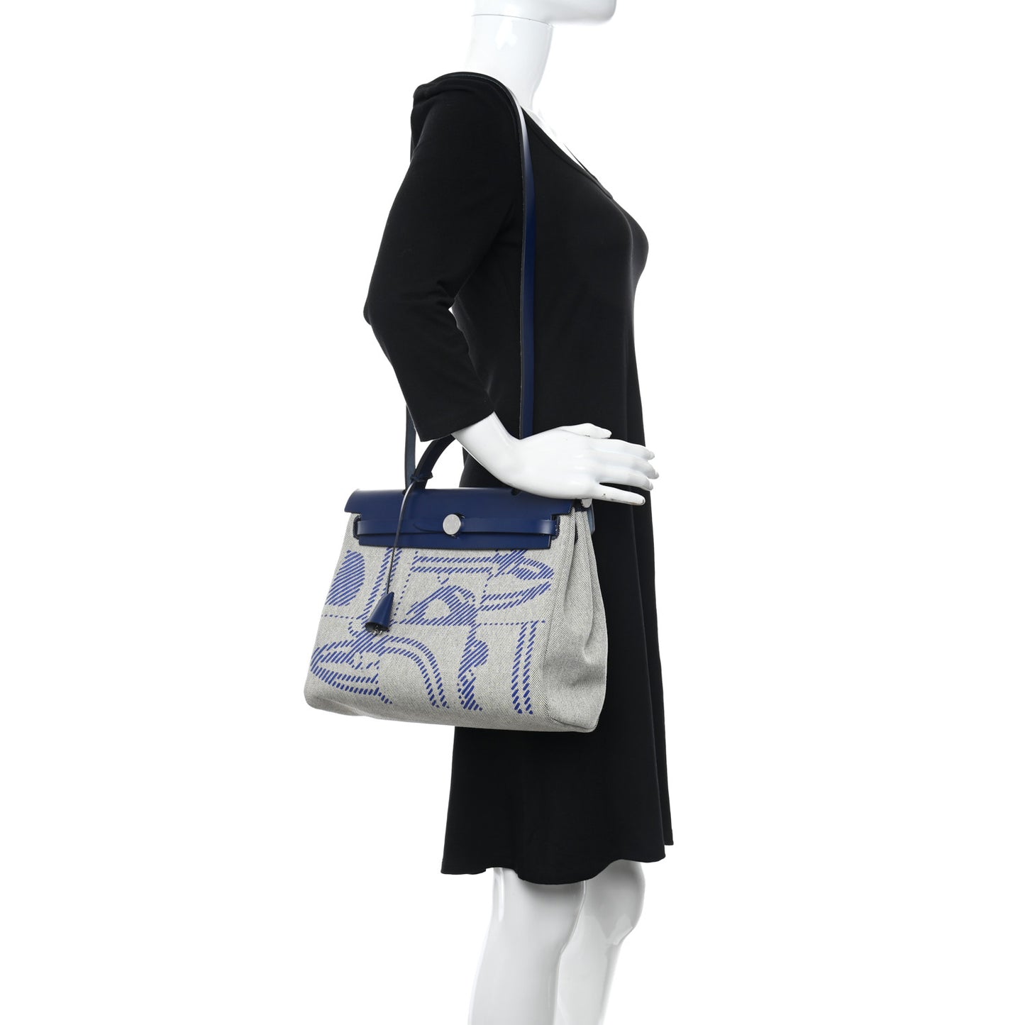 Vache Hunter Toile H Brides de Gala Herbag Zip Retourne 31 PM Bleu De France Ecru Black
