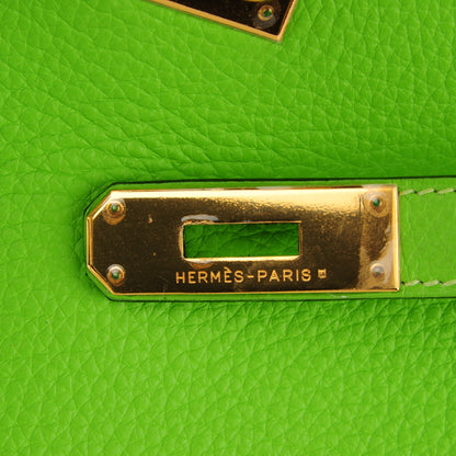 Hermes Taurillon Clemence Kelly Retourne 32 Vert Cru 17 of 24