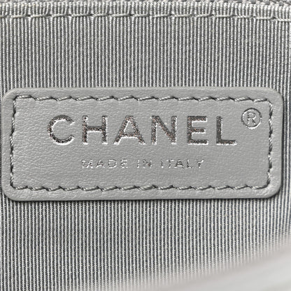 Chanel Metallic Crumpled Calfskin Chain 20s Signe Waist Bag Silver 6 of 14
