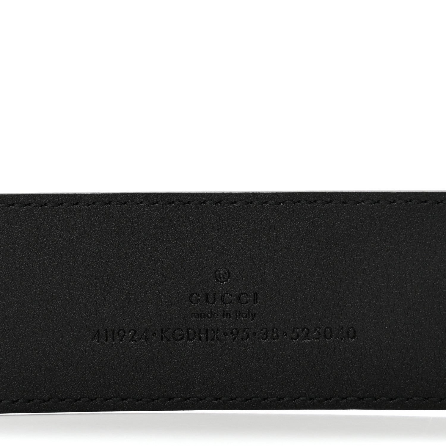Gucci GG Supreme Monogram Selleria Calfskin Interlocking G 40mm Belt 95 38 Black Grey 5 of 6