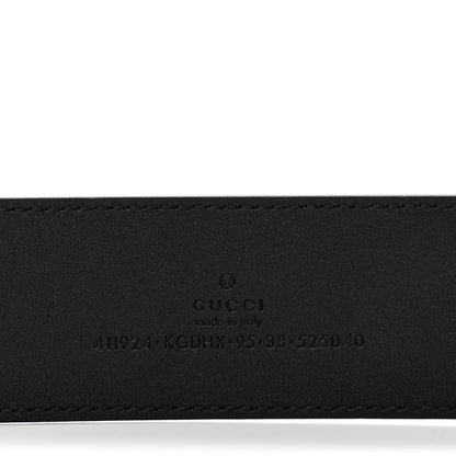 Gucci GG Supreme Monogram Selleria Calfskin Interlocking G 40mm Belt 95 38 Black Grey 5 of 6