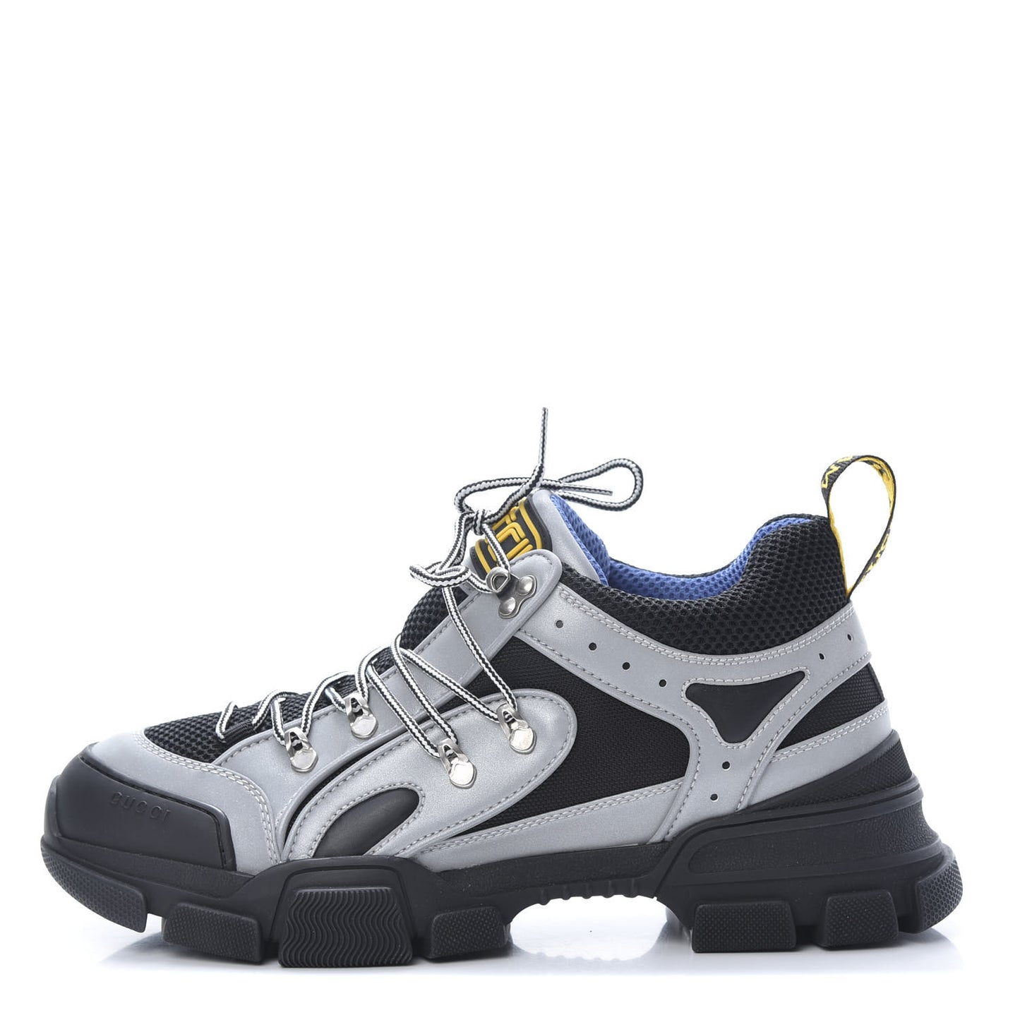 X SEGA Mesh Technical Canvas Calfskin Reflective Mens Flashtrek Sneakers 10 Silver Black