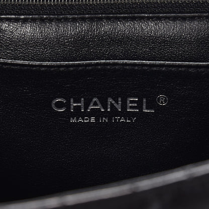 Chanel Lambskin Quilted Large Twist Two Tone Flap Bag Black Burgundy 7 of 8