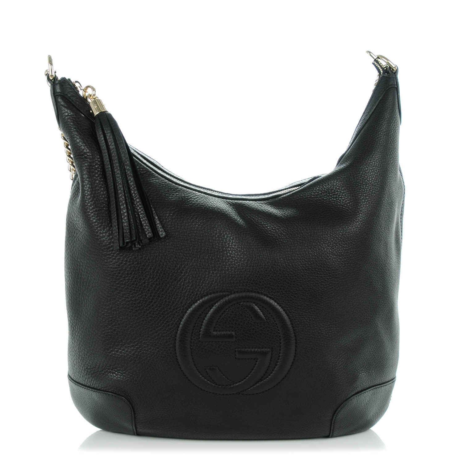 Gucci Pebbled Calfskin Medium Soho Chain Hobo Black 1 of 7