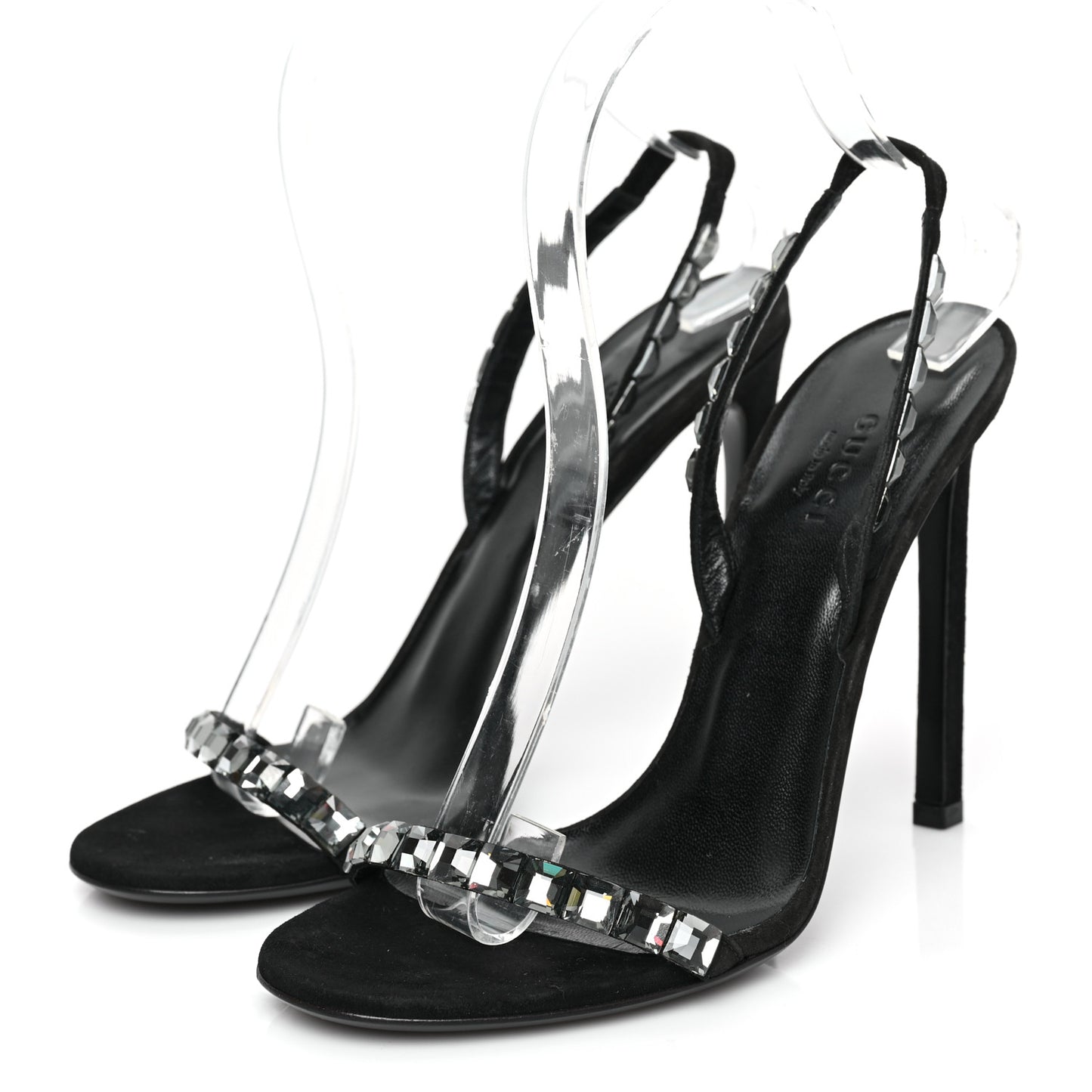 Kid Scamosciato Crystallo Mallory Slingback Sandal 37.5 Black