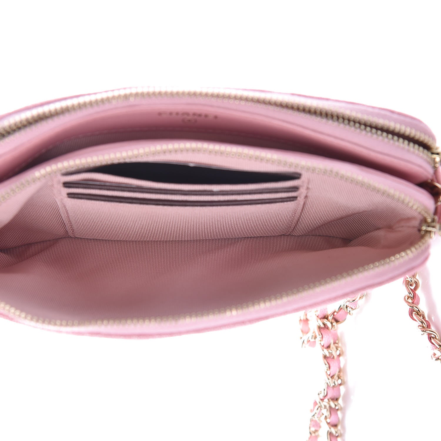 Chanel Iridescent Caviar Quilted Small Clutch With Chain Pink 9 of 22