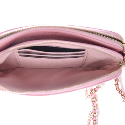 Chanel Iridescent Caviar Quilted Small Clutch With Chain Pink 9 of 22