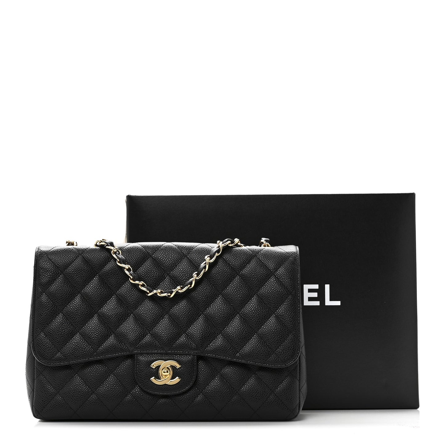 Caviar Quilted Jumbo Single Flap Black