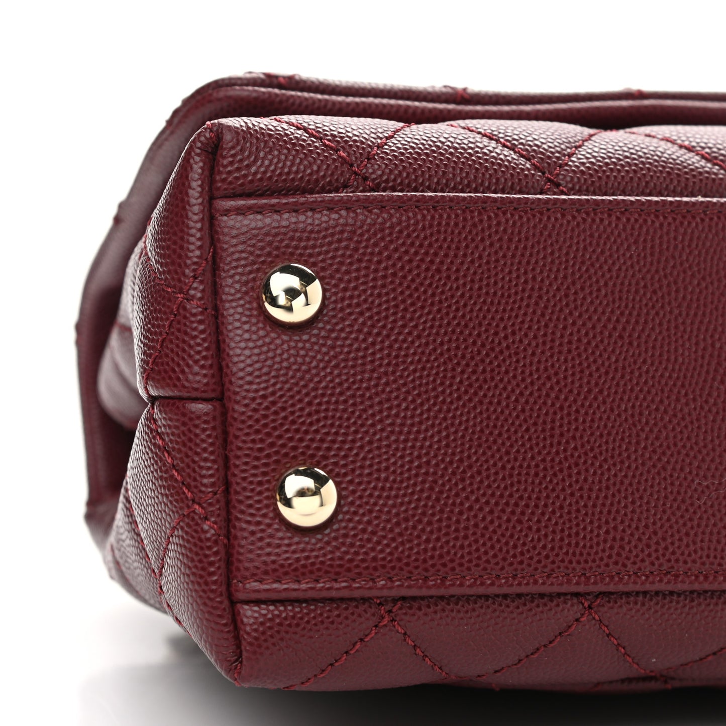Caviar Quilted Extra Mini Coco Handle Flap Burgundy