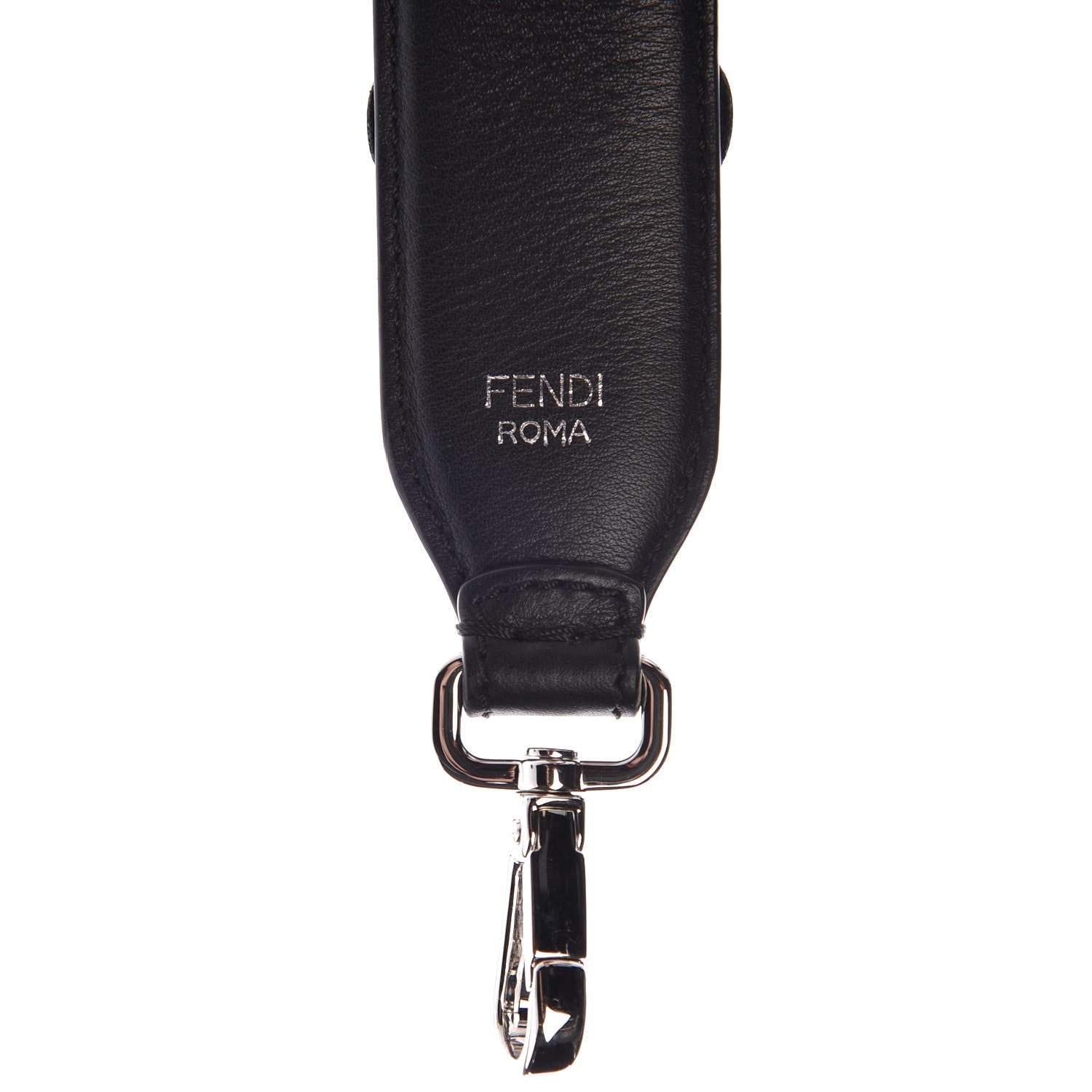 Fendi Vitello Dolce Nappa Patent Flowerland Studded Strap You Black 3 of 3