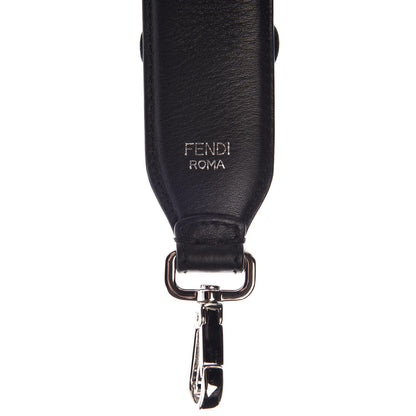 Fendi Vitello Dolce Nappa Patent Flowerland Studded Strap You Black 3 of 3