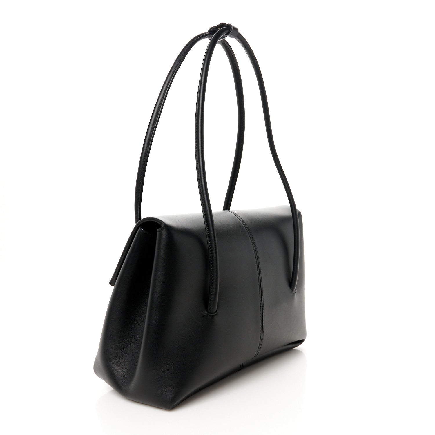 Bottega Veneta Calfskin Medium Falcon Shoulder Bag Black 2 of 10