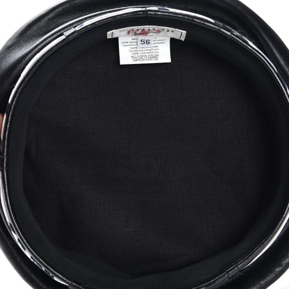 Hermes Lambskin Beret 56 Black 4 of 5