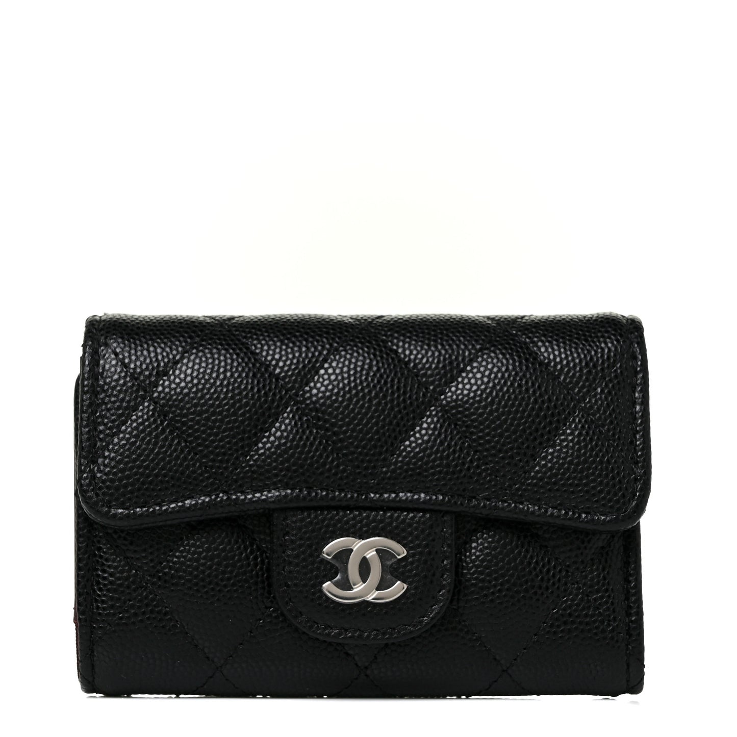 Caviar Quilted Classic 4 Key Holder Wallet Black