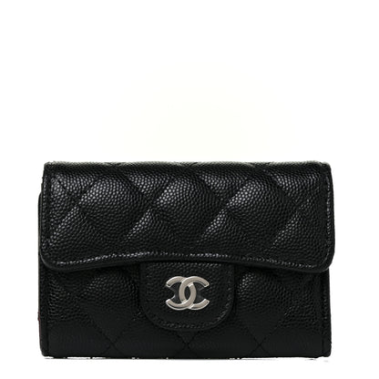 Chanel Caviar Quilted Classic 4 Key Holder Wallet Black 1 of 10