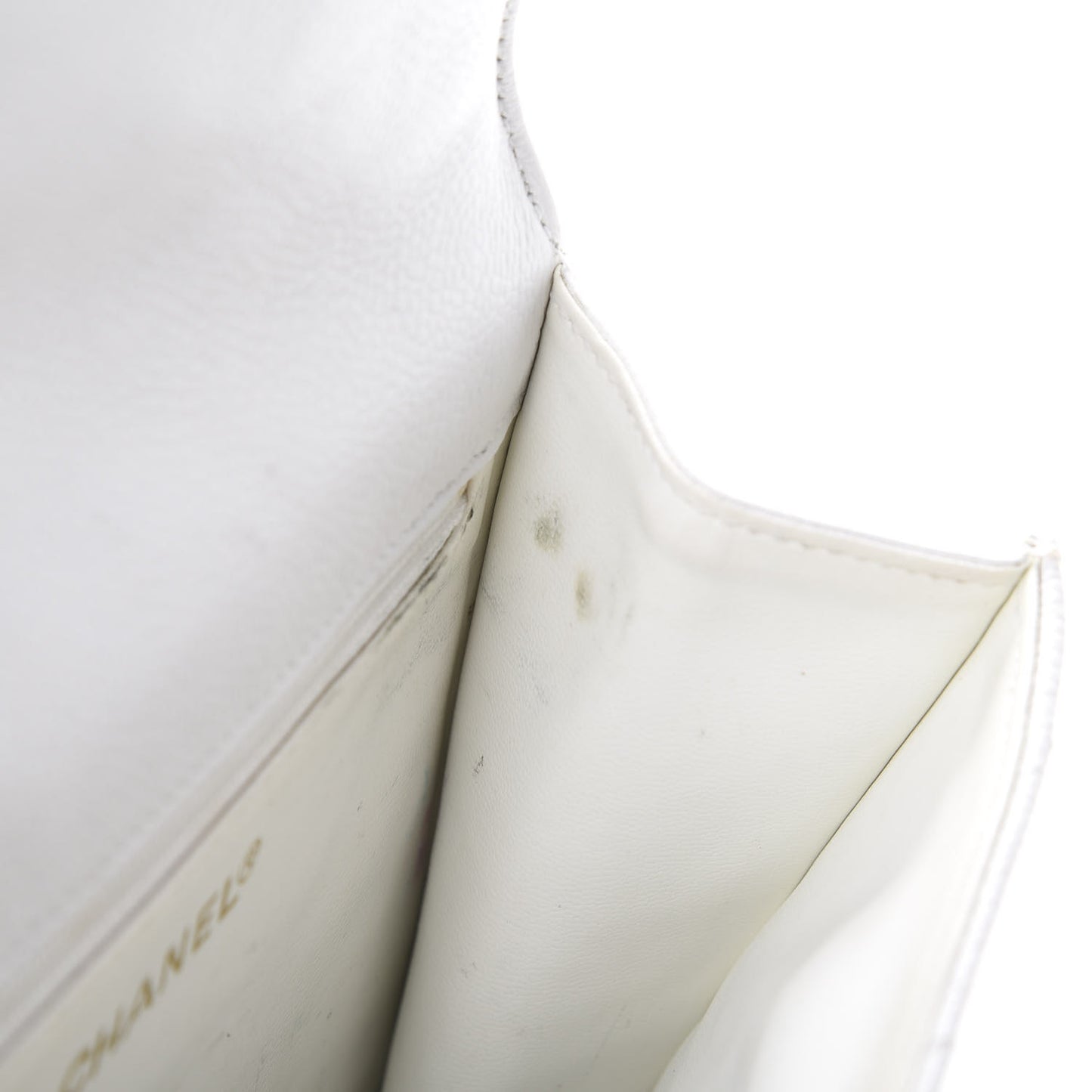 Caviar Quilted Single Flap Shoulder Bag White