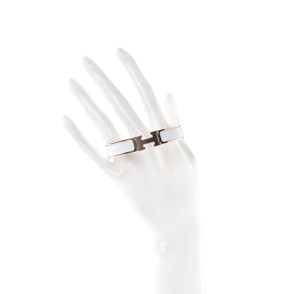 Hermes Enamel Narrow Clic Clac H Bracelet GM White 2 of 5