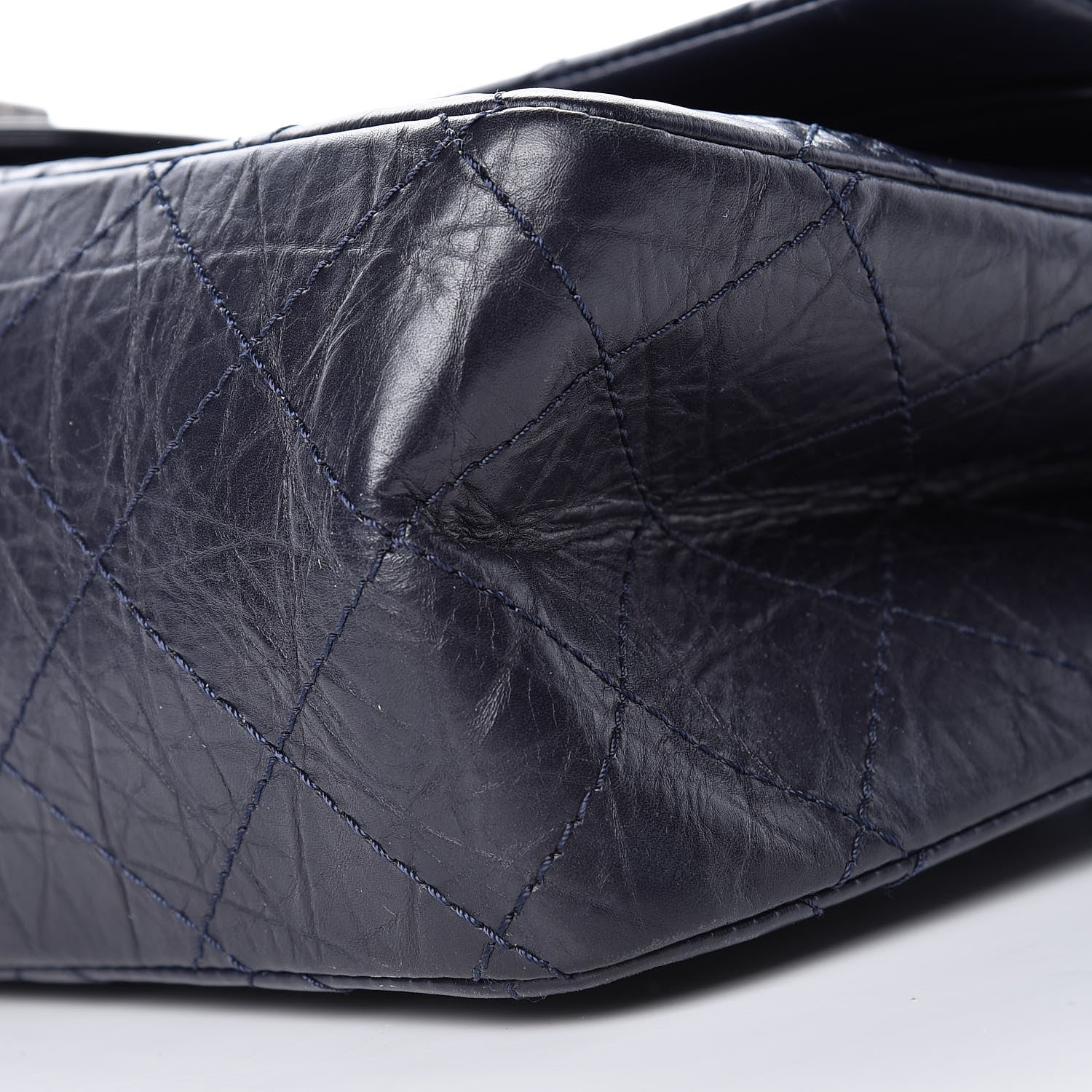Chanel Aged Calfskin Quilted 2.55 Reissue 227 Flap Navy Blue 11 of 13