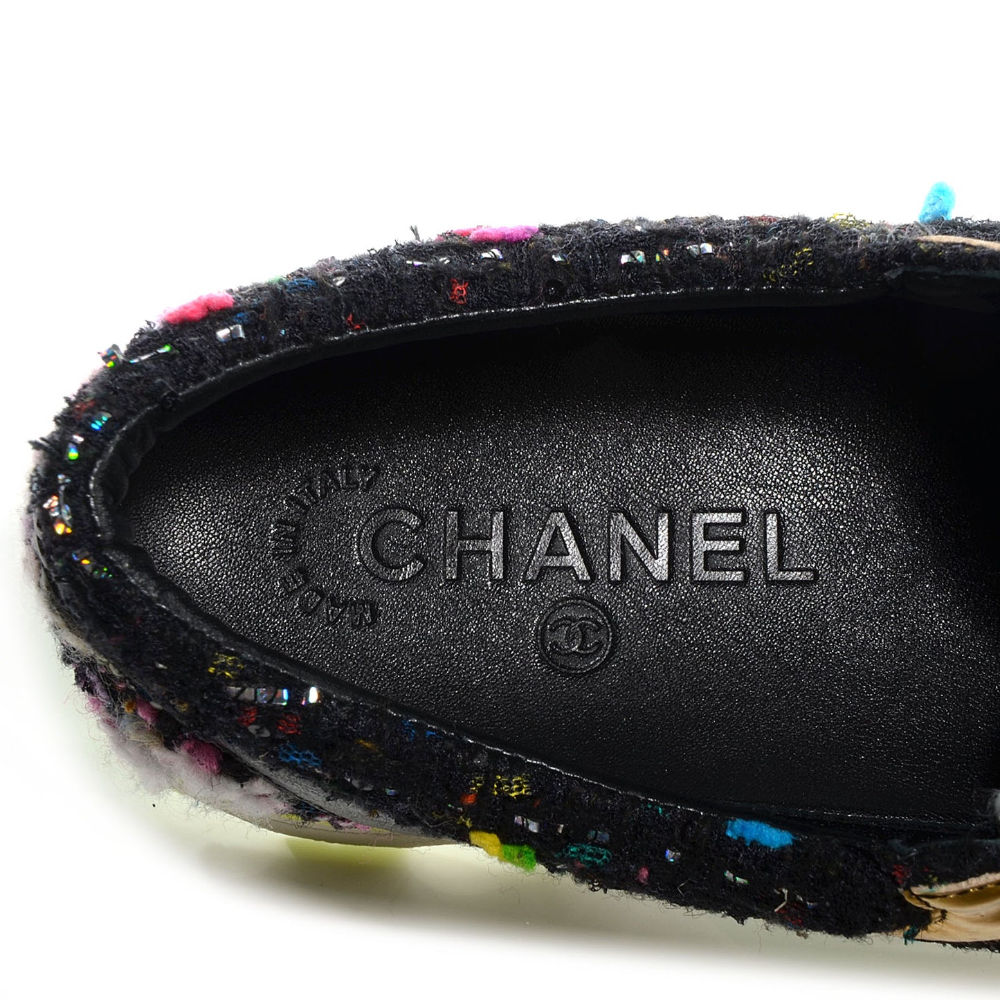 Tweed Lambskin Runway Sneakers Black 36.5