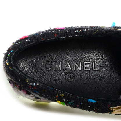 Chanel Tweed Lambskin Runway Sneakers Black 36.5 5 of 5