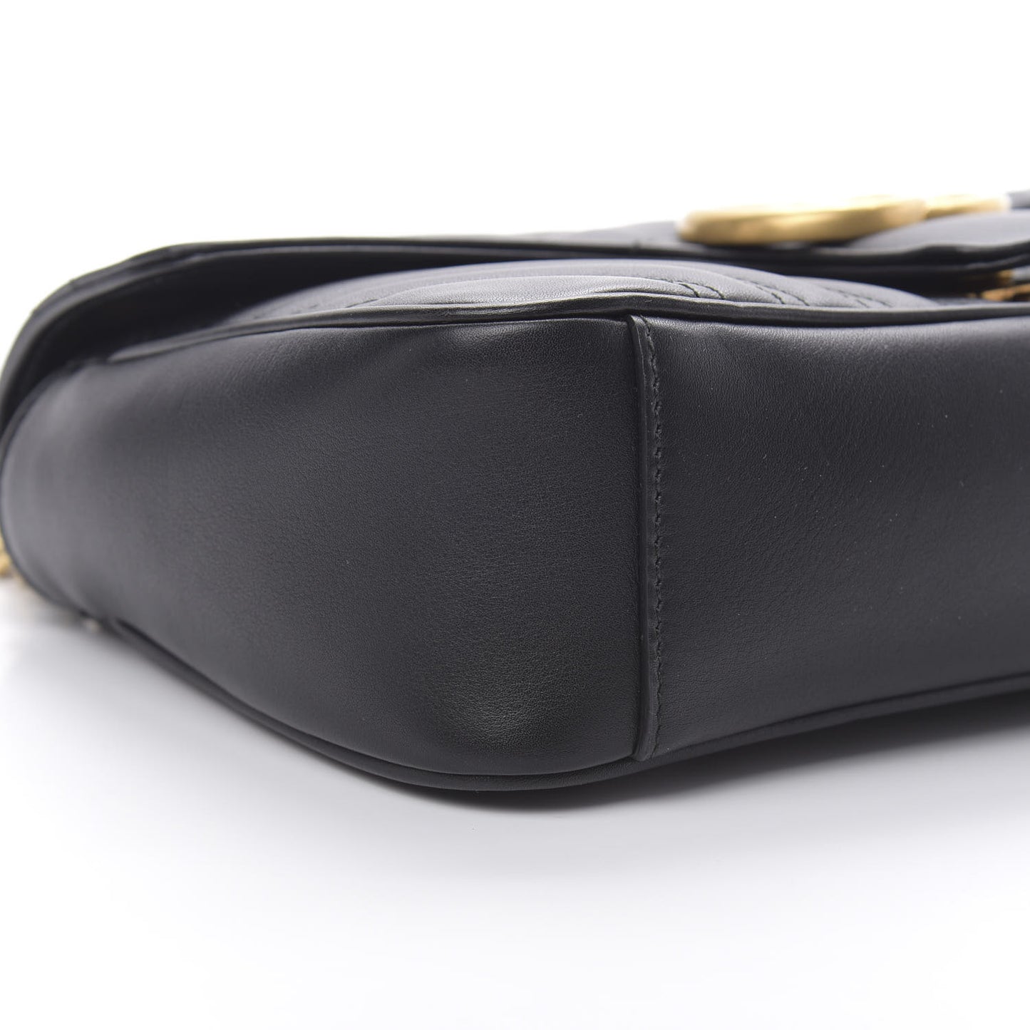 Calfskin Matelasse Small GG Marmont Shoulder Bag Black