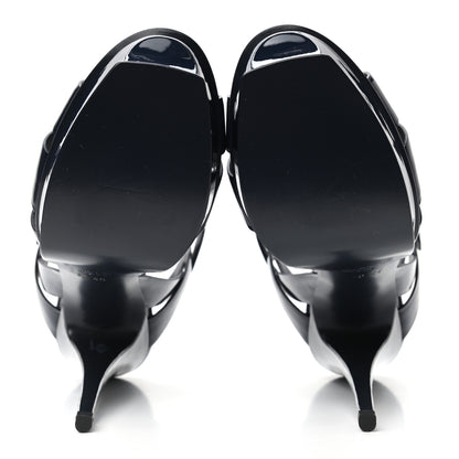 Saint Laurent Patent Tribute 105 Platform Sandals 40 Deep Marine 5 of 8