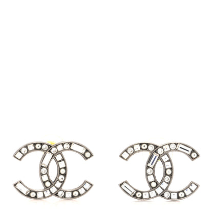 Chanel Baguette Crystal Pearl CC Bright Young Things Earrings Ruthenium 1 of 4