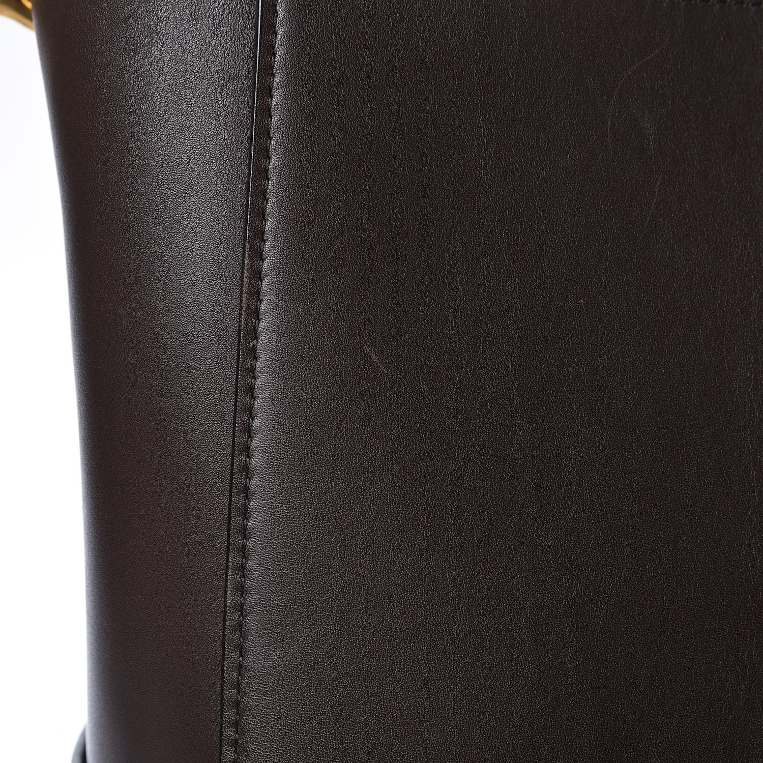 Celine Supersoft Calfskin Sangle Bucket Bag Wood 10 of 16