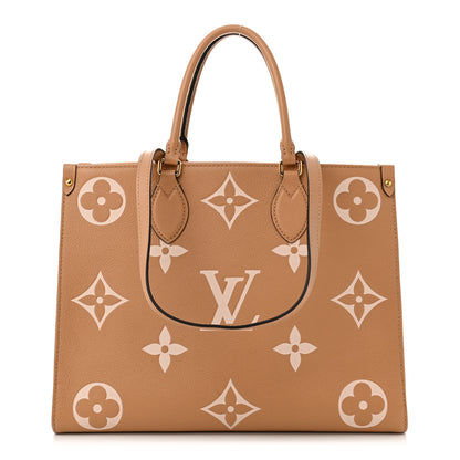 Louis Vuitton Empreinte Monogram Giant Onthego MM Arizona Creme 1 of 10