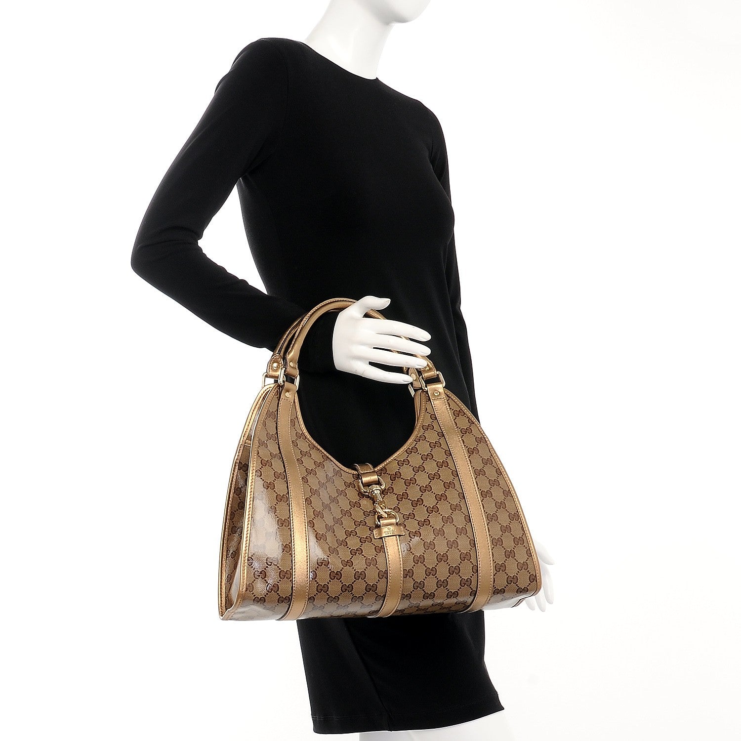 Gucci Crystal Monogram Medium Joy Shoulder Bag Bronze 2 of 8