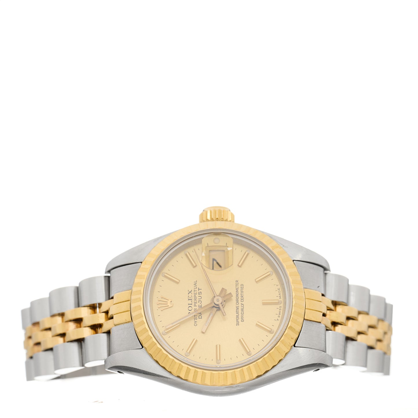 Stainless Steel 18K Yellow Gold 26mm Oyster Perpetual Datejust Watch Champagne 69173