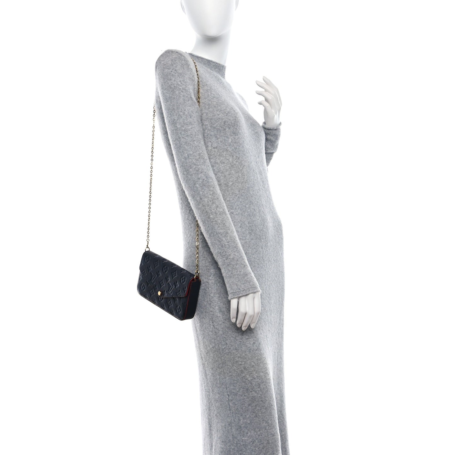 Empreinte Pochette Felicie Chain Wallet Marine Rouge