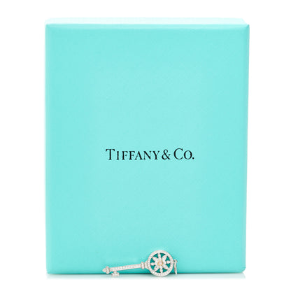 Tiffany Platinum 18K Rose Gold Pink Diamond Daisy Key Pendant 5 of 5