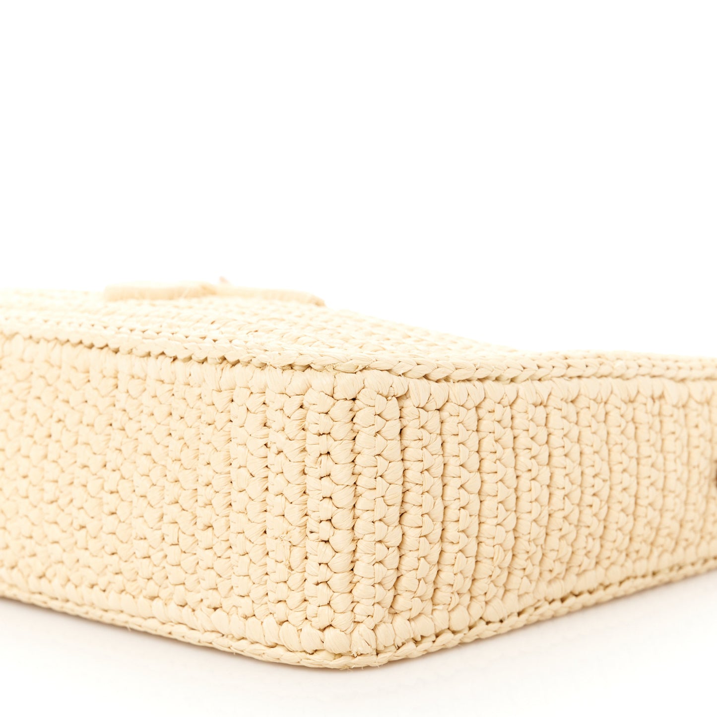 Yarn Raffia Effect Crochet Mini Re-Edition 2000 Shoulder Bag Naturale